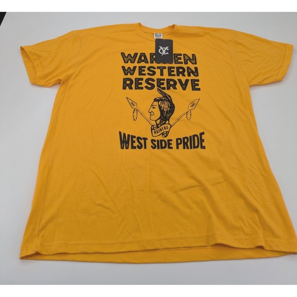 Warren Western Reserve Raiders T Shirt XXL Gold Ohio High School Retro Alumni